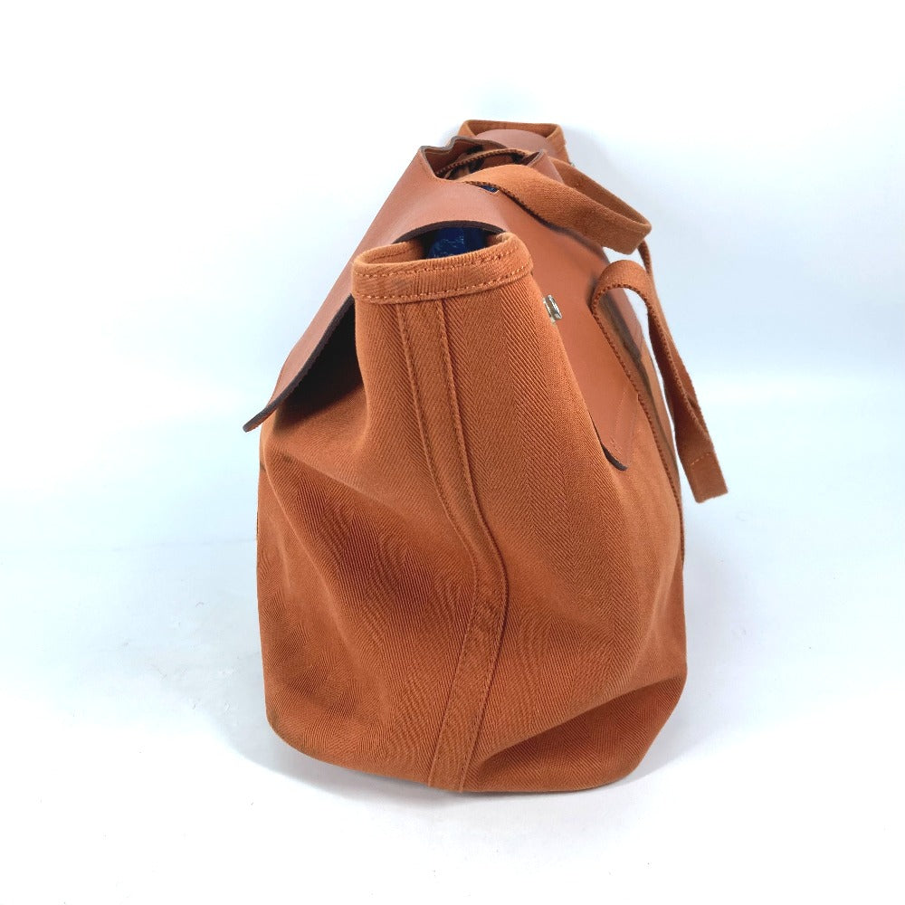 HERMES Tote Bag Canvas / Leather Orange bag handbag Valparaiso MM Women