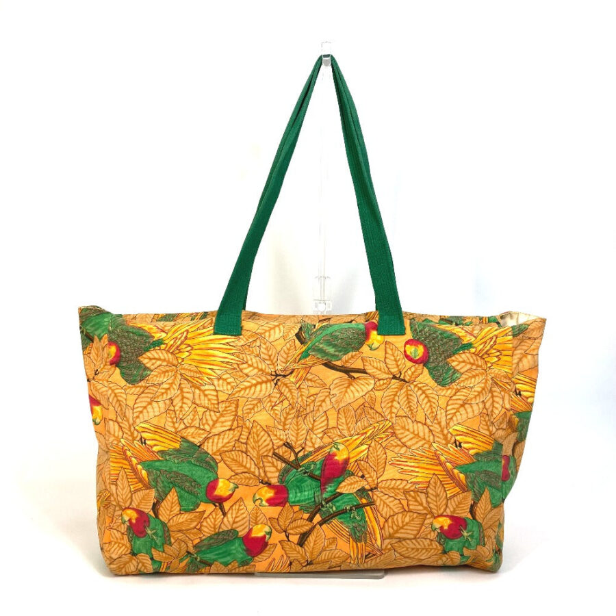 HERMES Tote Bag canvas Orange Shoulder Bag Shoulder Bag bird pattern Women | Studio Nafay