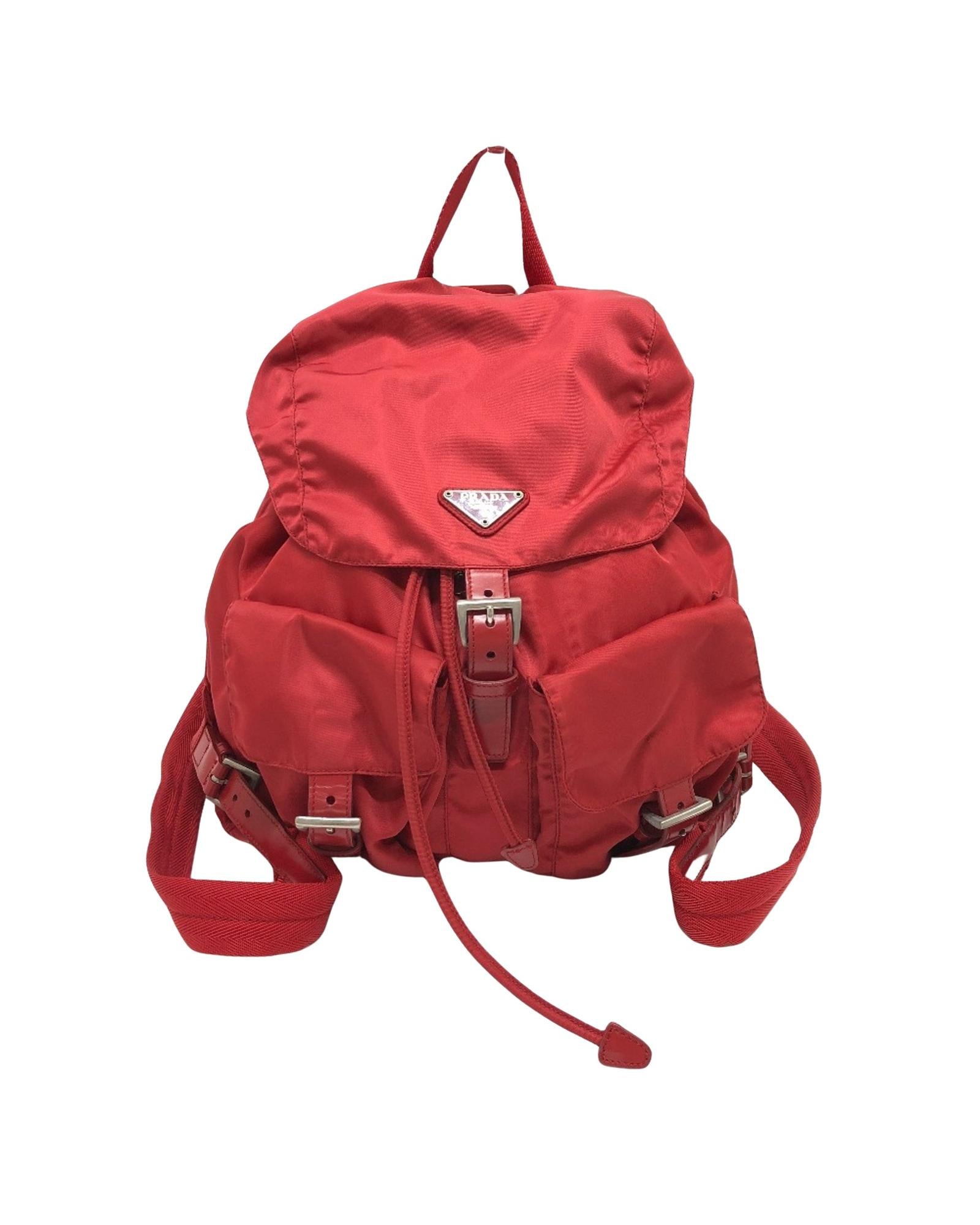 Red Nylon Backpack