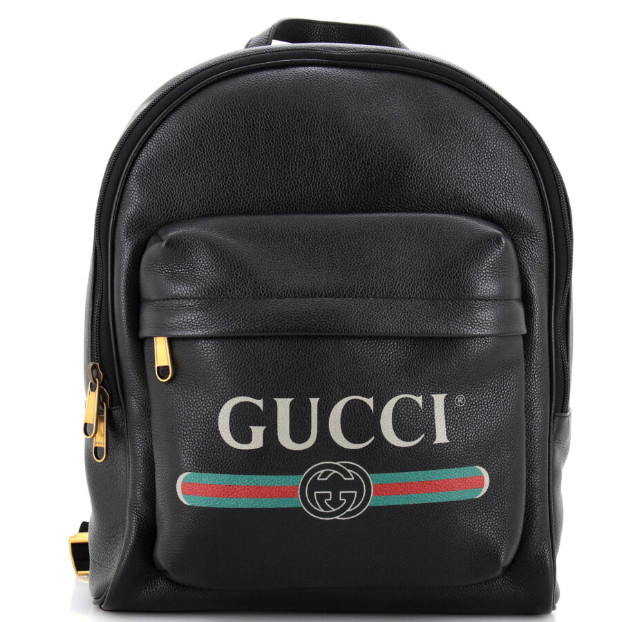 Logo Front Pocket Backpack Printed Leather | Studio Nafay