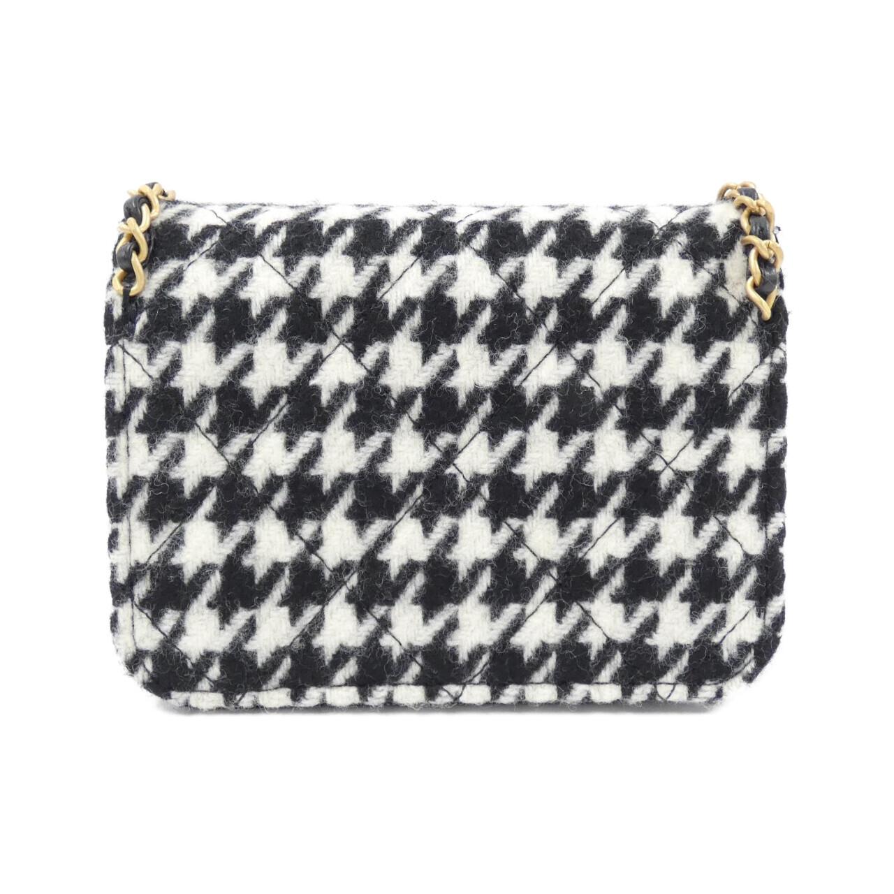 Chanel Wool Tweed Chain Clutch