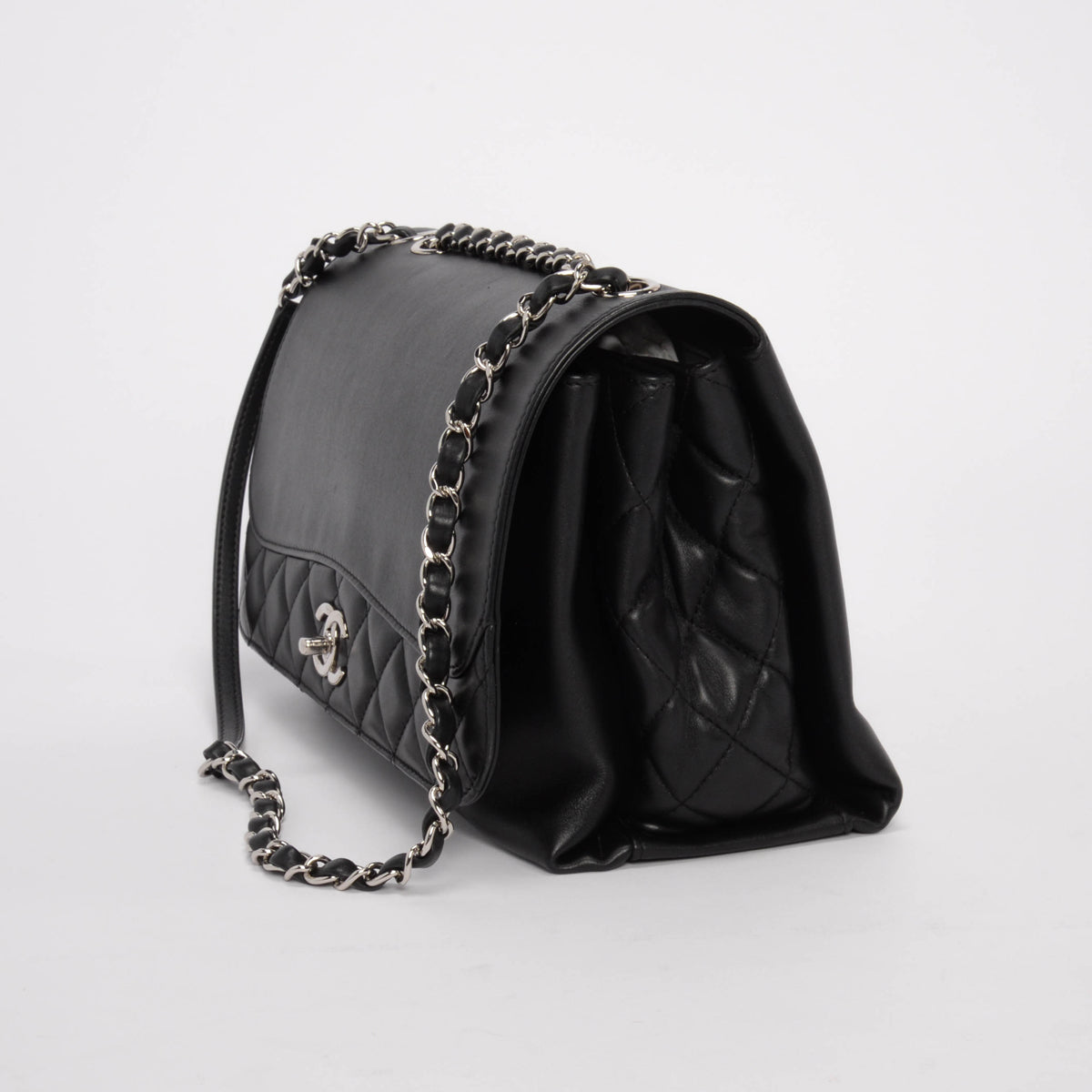 Chanel Black Lambskin Medium Tramezzo Bag