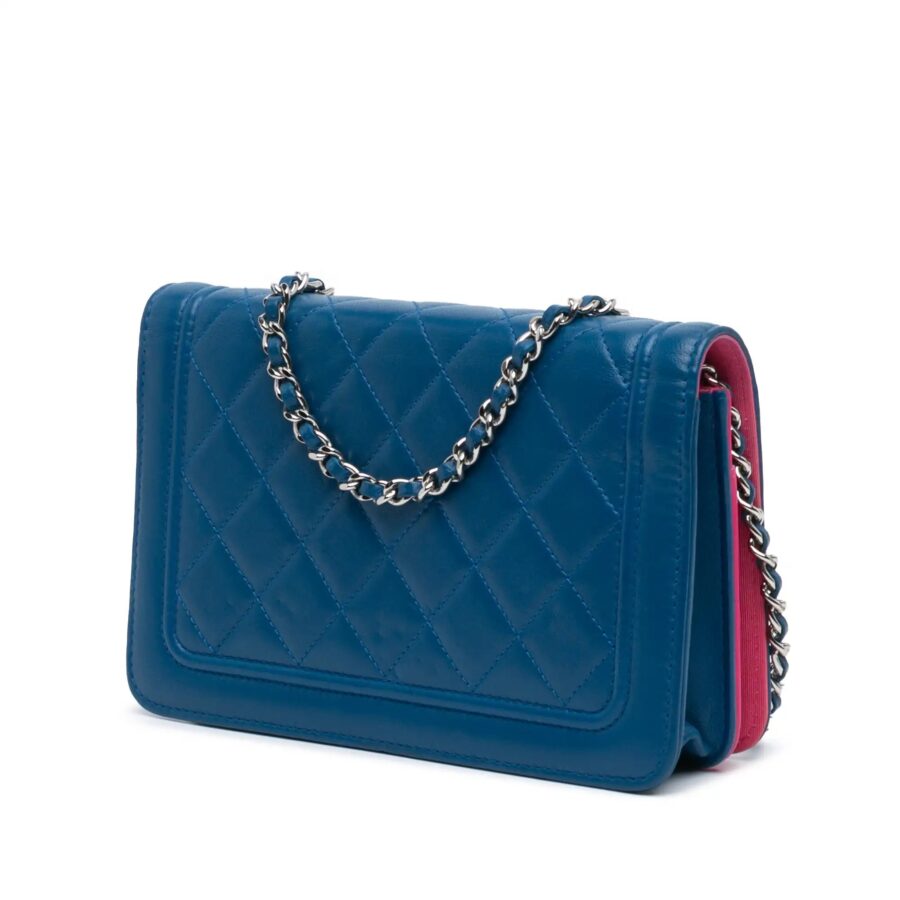 Blue Chanel CC Quilted Lambskin Wallet On Chain Crossbody Bag | Studio Nafay