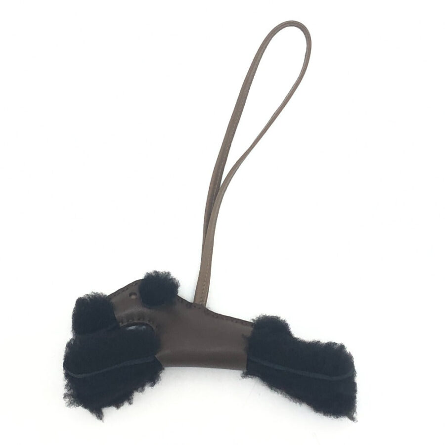 HERMES Bag charm Sheepskin, Mouton Brown Paddy charm | Studio Nafay