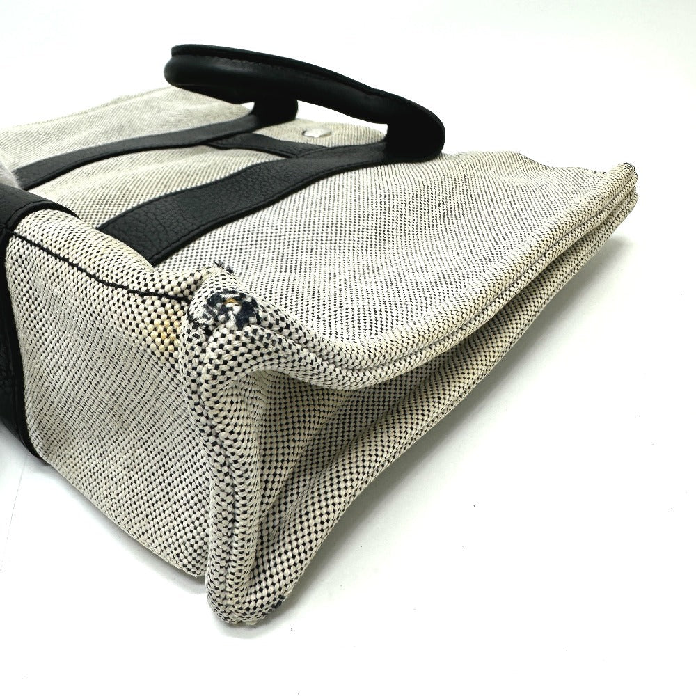 HERMES Tote Bag Toile H, Leather gray Sac Arne PM Women