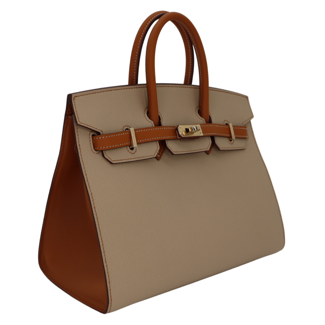 Hermes25cm Birkin Sellier HSS Trench/ Gold Epsom Leather Permabrass Hardware