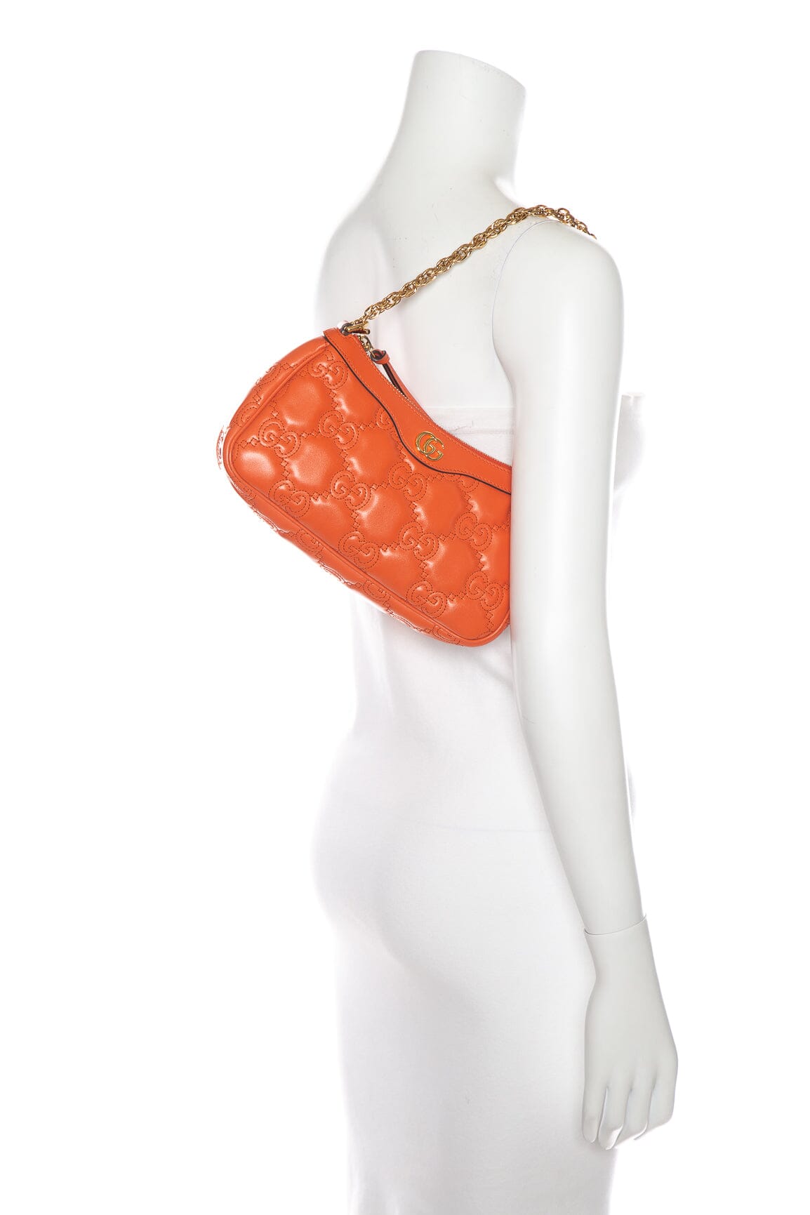 Gucci Orange GG Matelasse Shoulder Bag