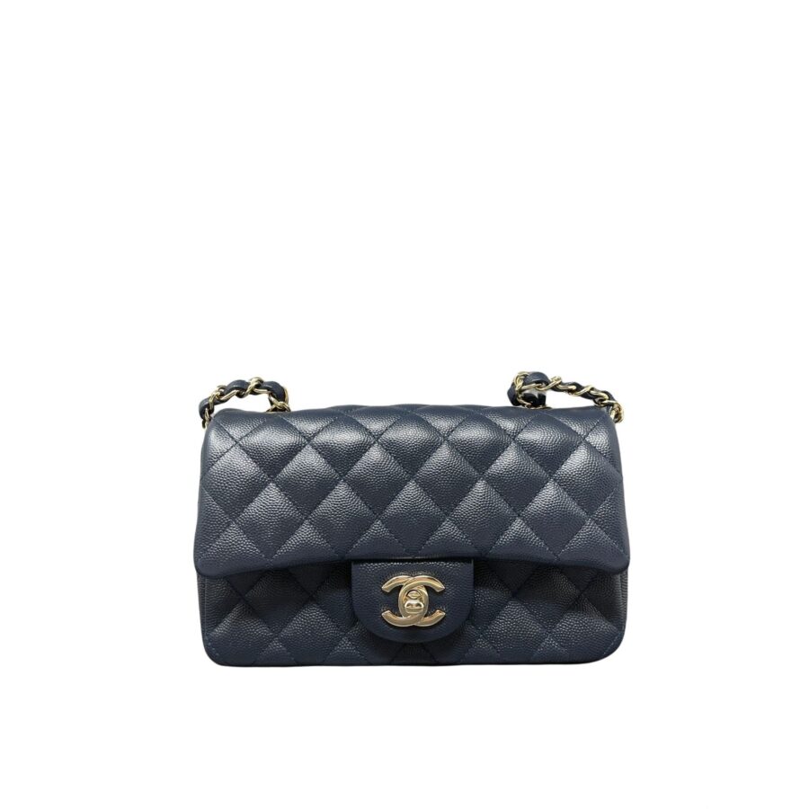 Chanel Caviar Quilted Mini Rectangular New - Dark Blue | Studio Nafay