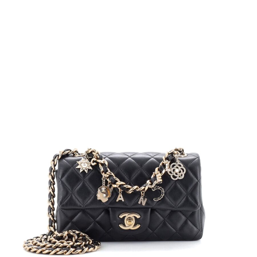 CHANEL Coco Charms Classic Single Flap Bag Quilted Lambskin Mini | Studio Nafay