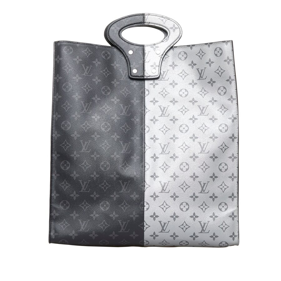 Black Louis Vuitton Split Monogram Eclipse North South Tote | Studio Nafay
