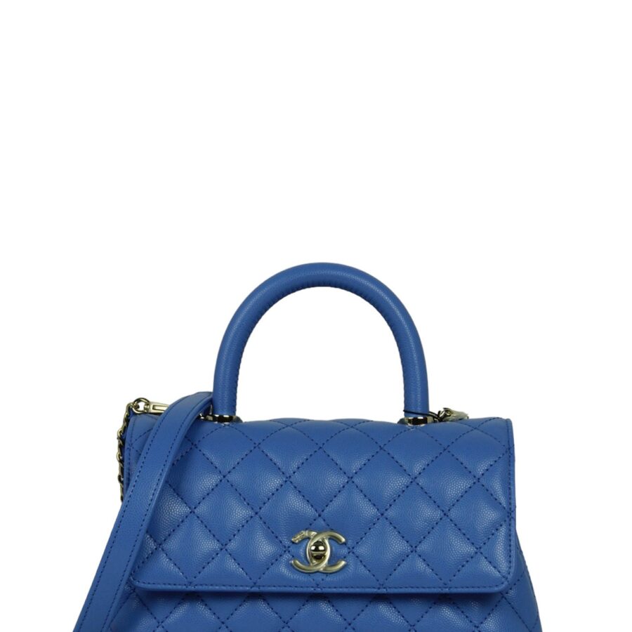 Chanel Blue Caviar Mini Coco Handle Flap Bag | Studio Nafay