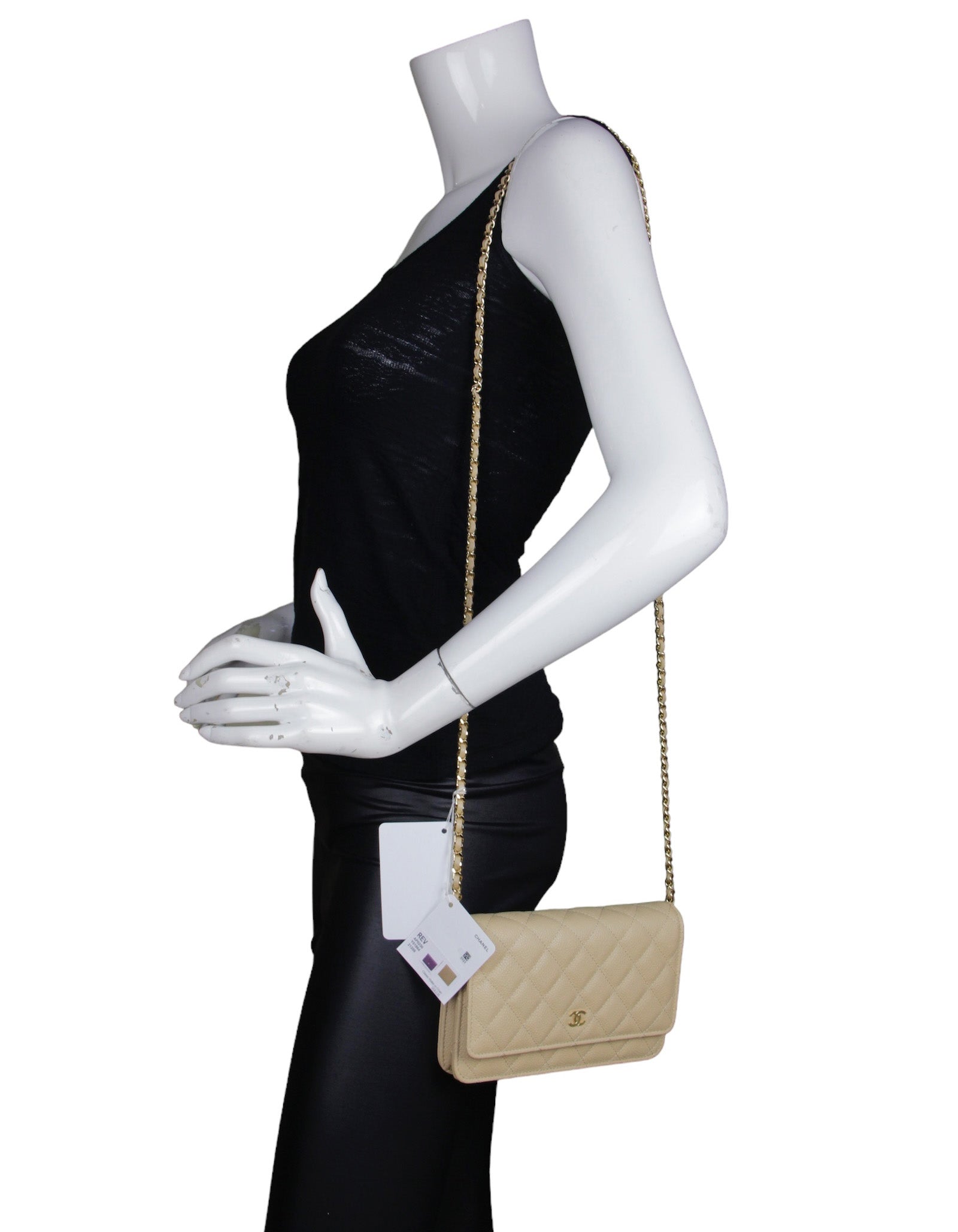 Chanel NWT Beige Caviar Leather WOC Bag
