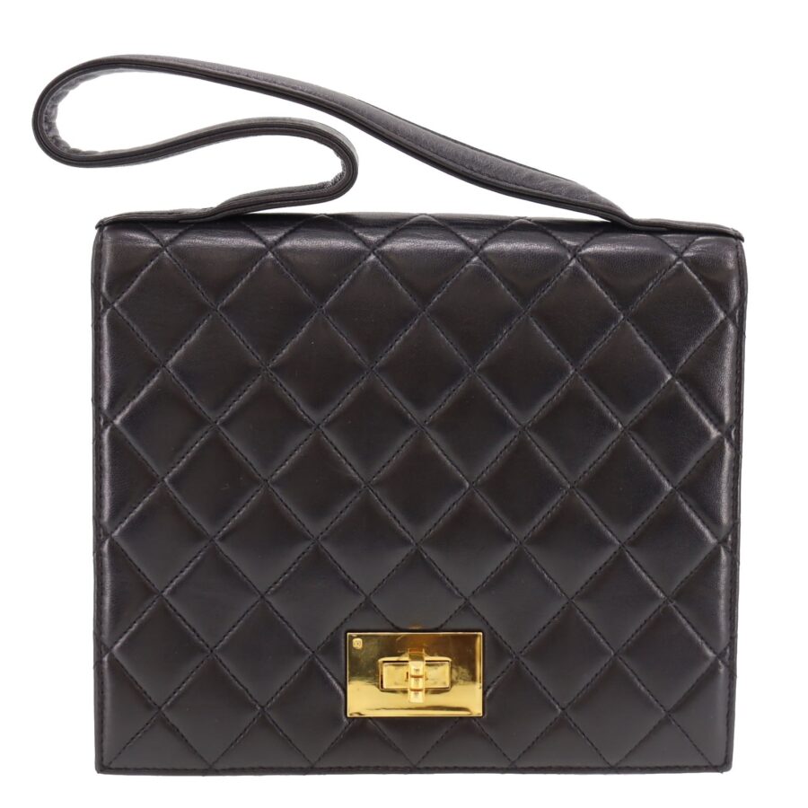 Chanel Leather Lambskin Black Handbag | Studio Nafay