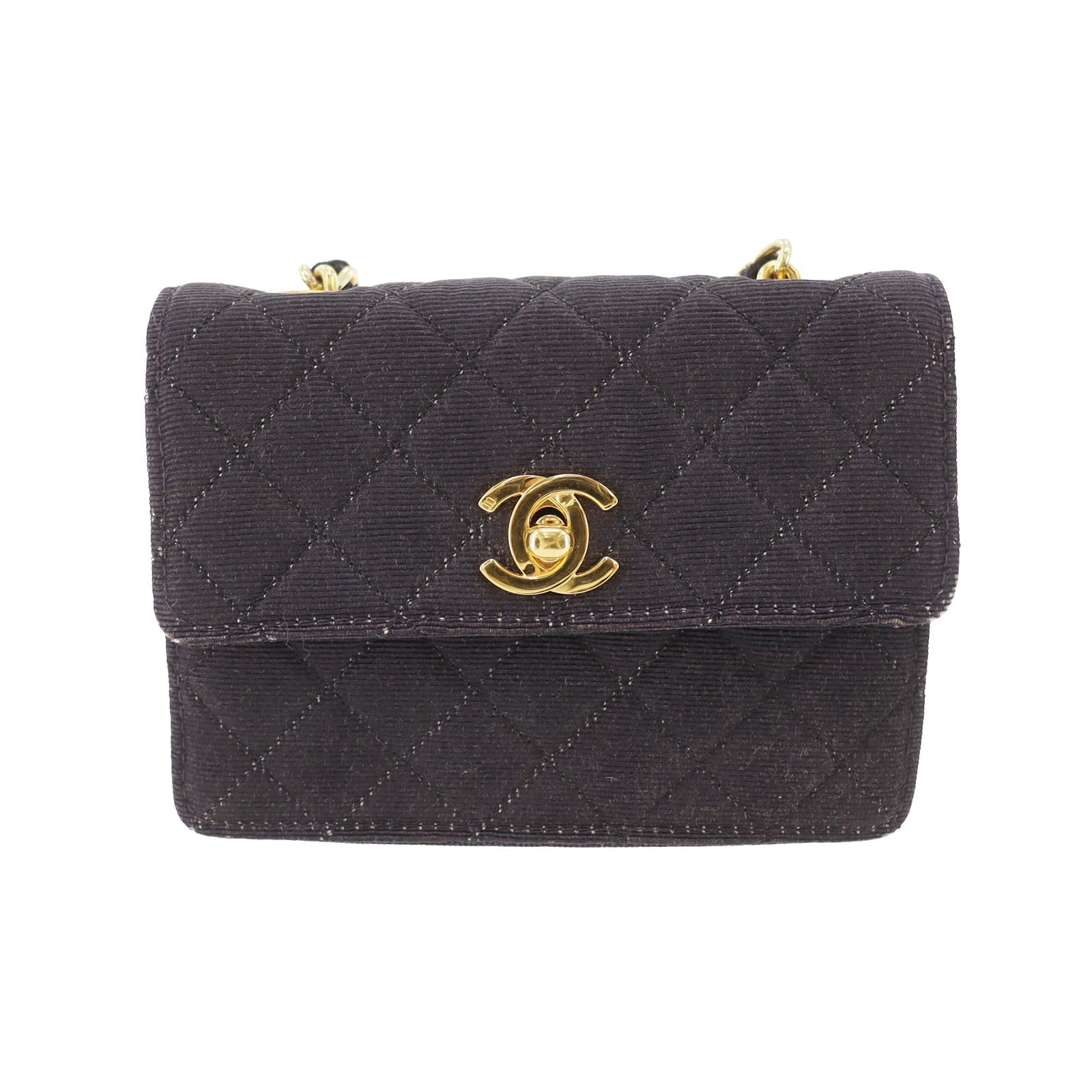 Chanel Matelassé Mini Canvas Black Shoulder Bag