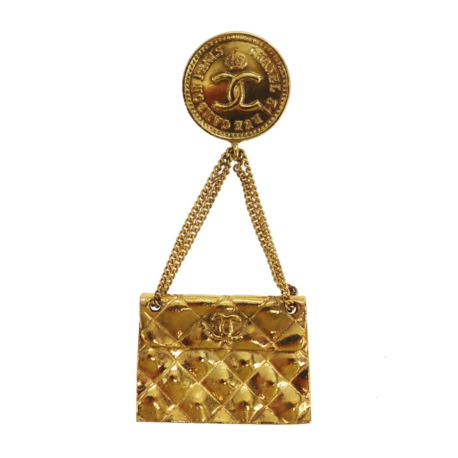 Chanel Matelassé Gold Logo Handbag | Studio Nafay