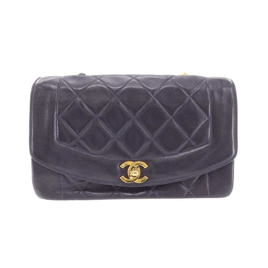 Chanel Matelassé Lambskin Navy Shoulder Bag | Studio Nafay