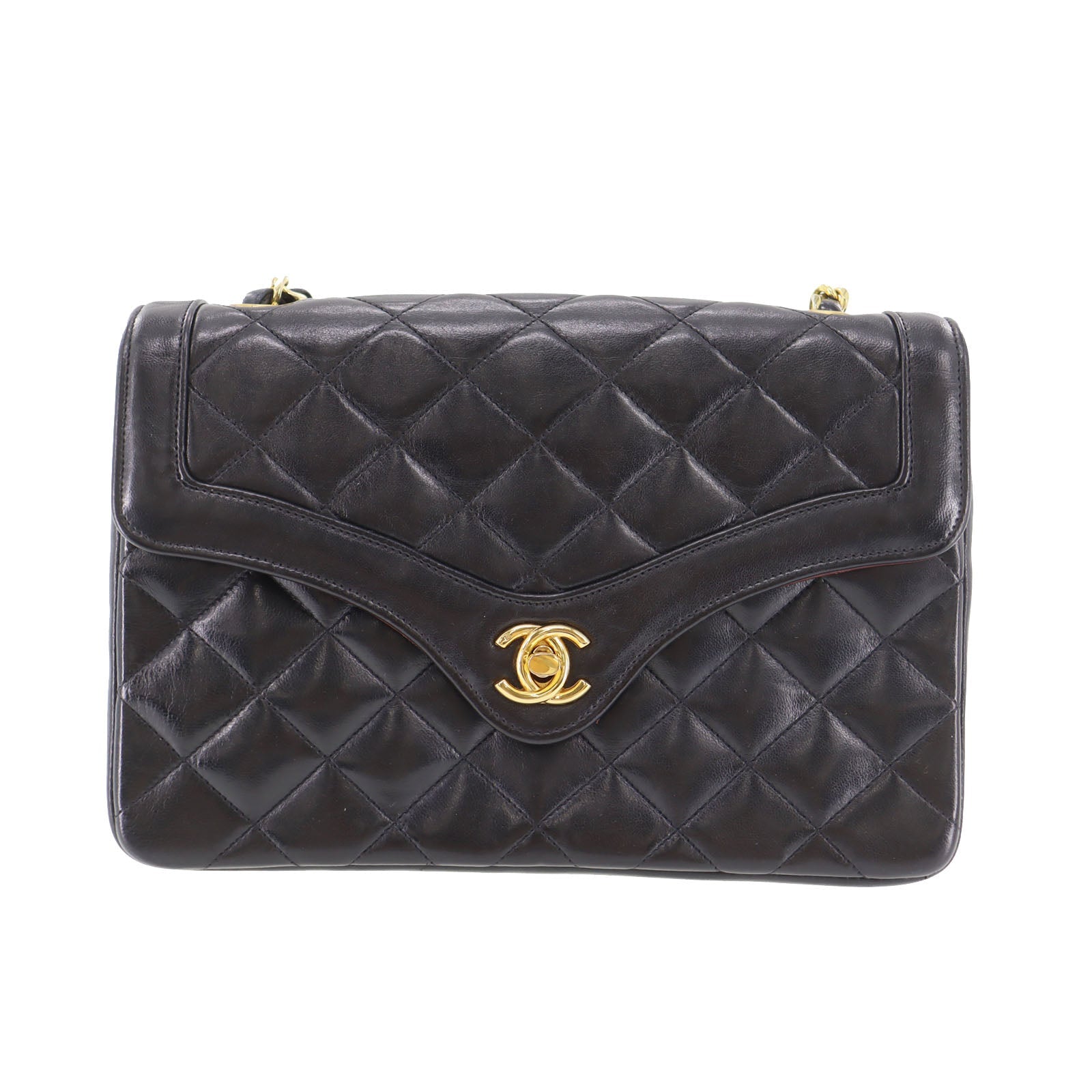 Chanel Matelassé Leather Lambskin Black Crossbody