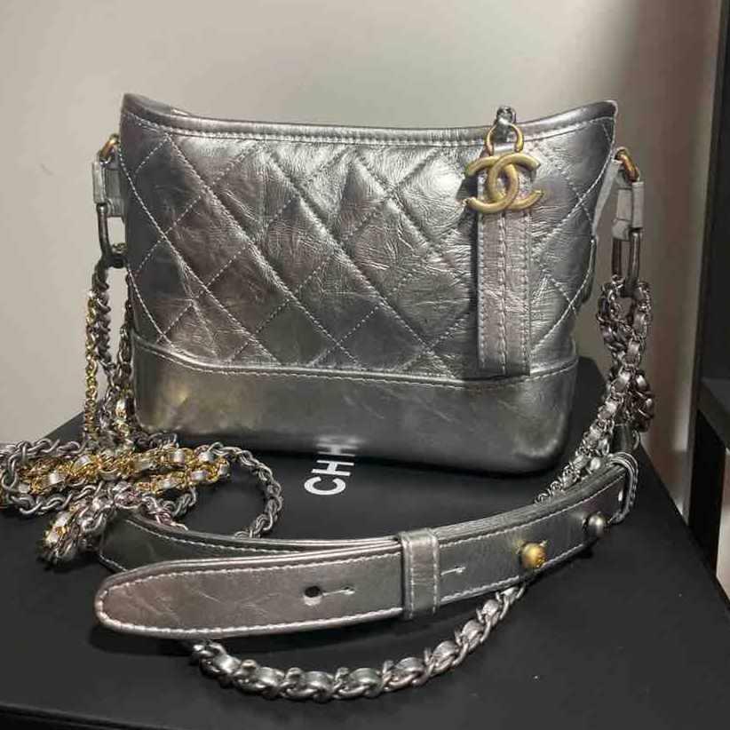 Chanel Gabrielle Shoulder Bag, Silver Quilted Leather, Medium | Studio Nafay