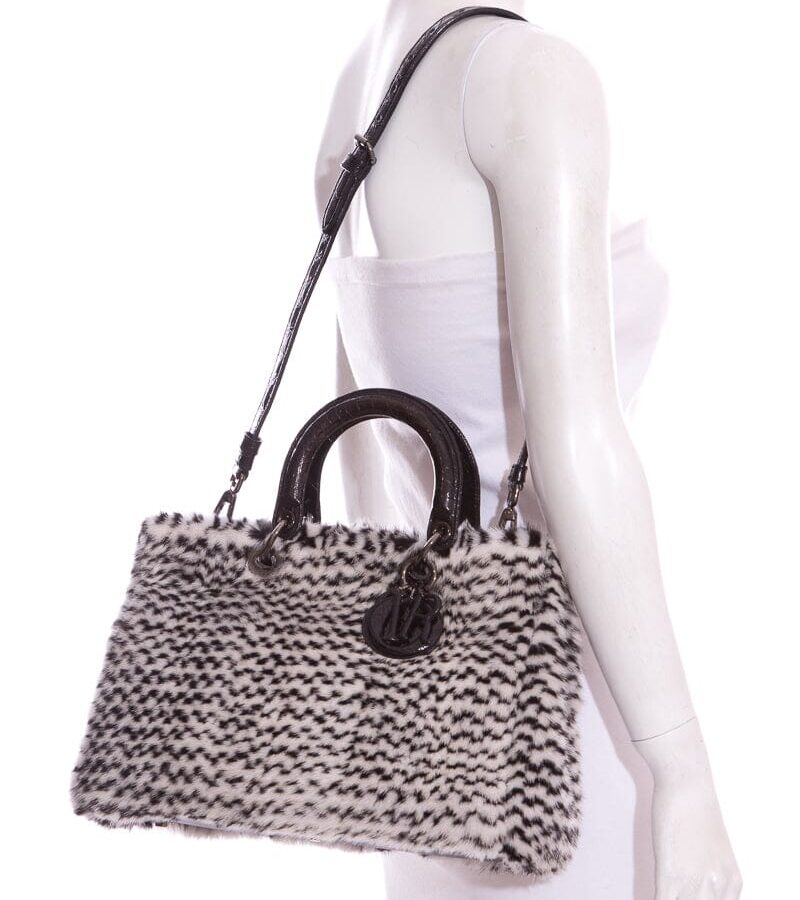 Dior Mink Lady Black and White Handle Bag | Studio Nafay