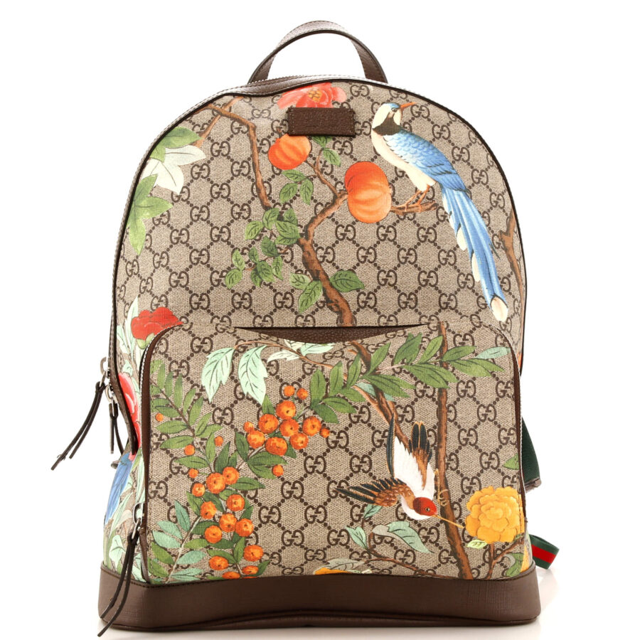 Zip Pocket Backpack Tian Print GG Coated Canvas Medium | Studio Nafay