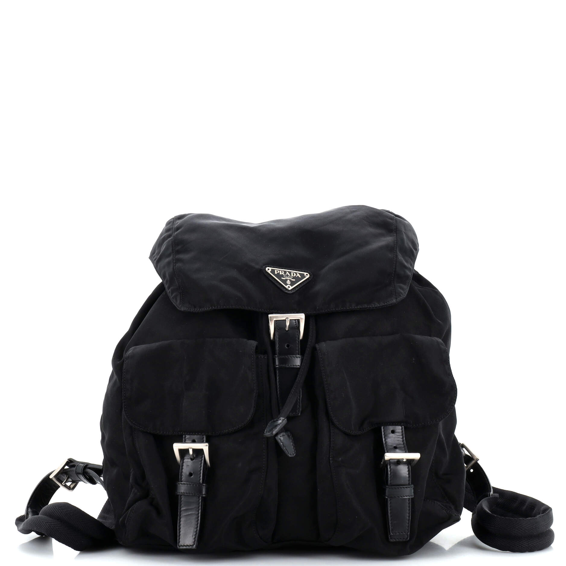 PRADA Double Front Pocket Backpack Tessuto Medium | Studio Nafay