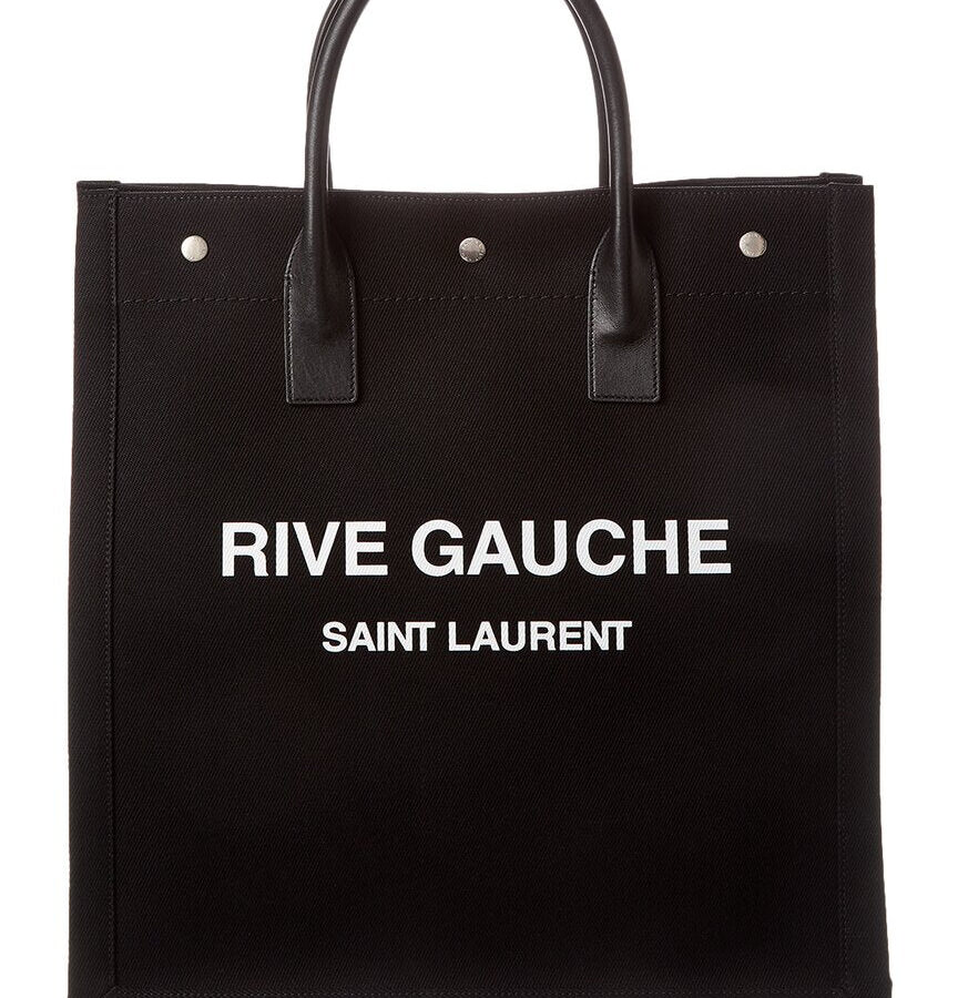 Saint Laurent Rive Gauche N/S Canvas & Leather Tote | Studio Nafay