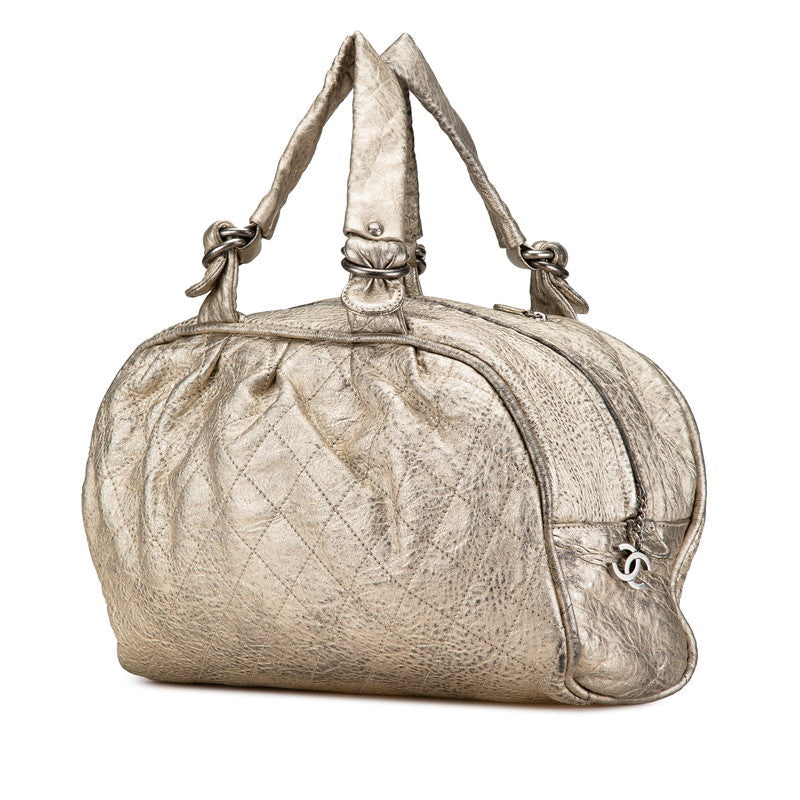 Chanel Coco Mark Matelasse Wild Stitch Leather Boston Bag Classic Flap