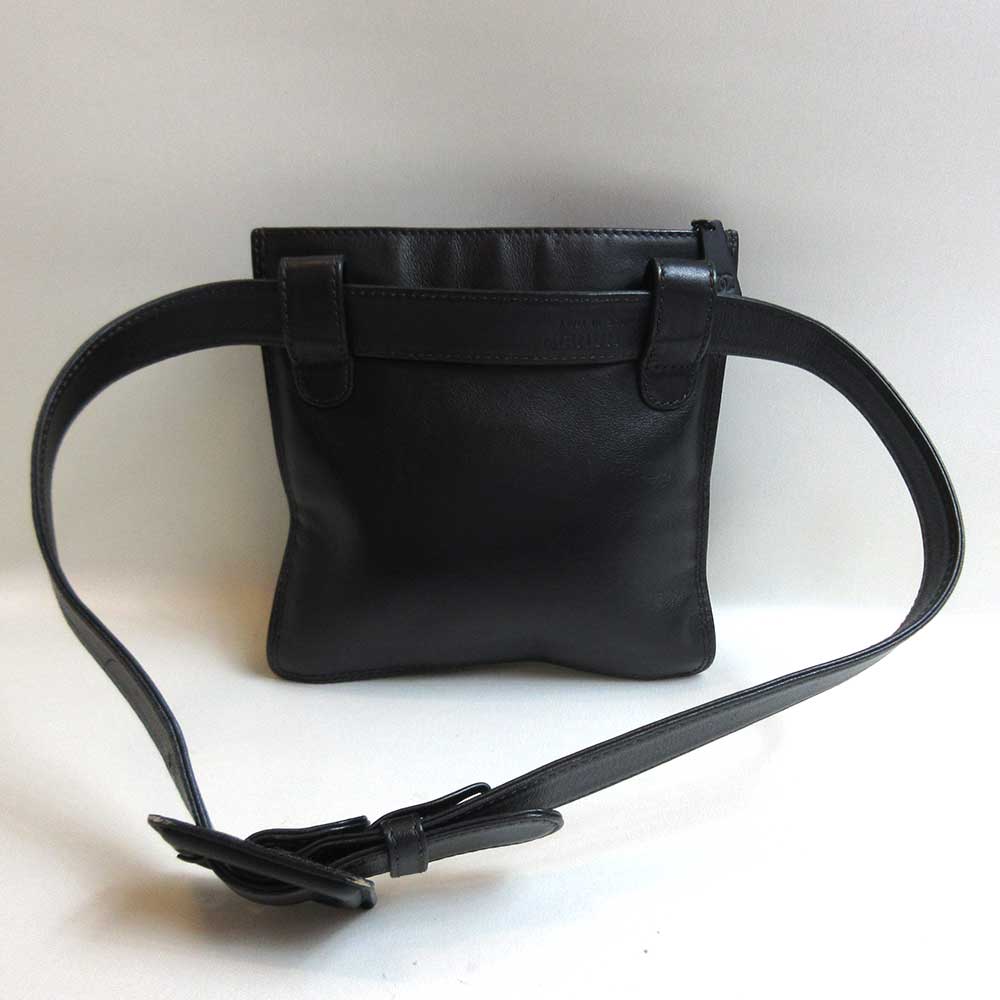 Chanel Leather Waist Pouch Black Classic Flap