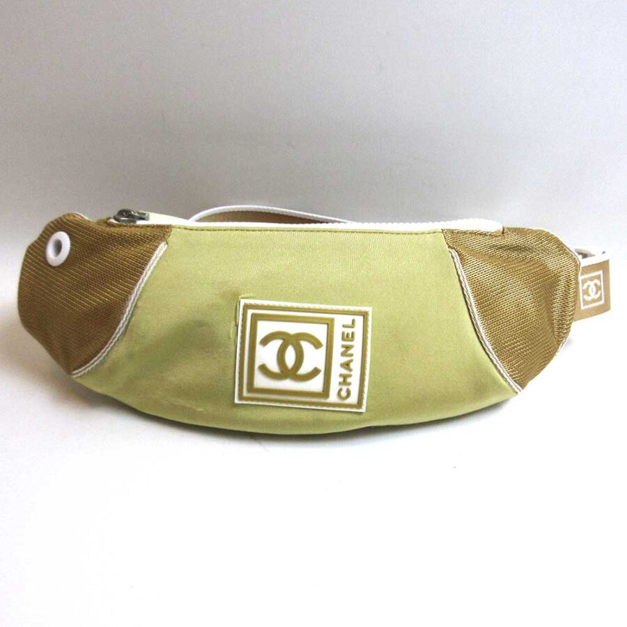 Chanel Nylon Waist Pouch Body Bag Beige Classic Flap | Studio Nafay