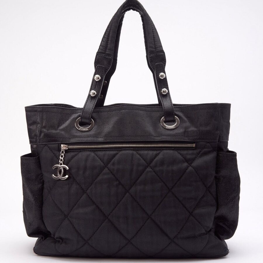 Chanel Paris Biarritz Black Nylon Tote Bag | Studio Nafay