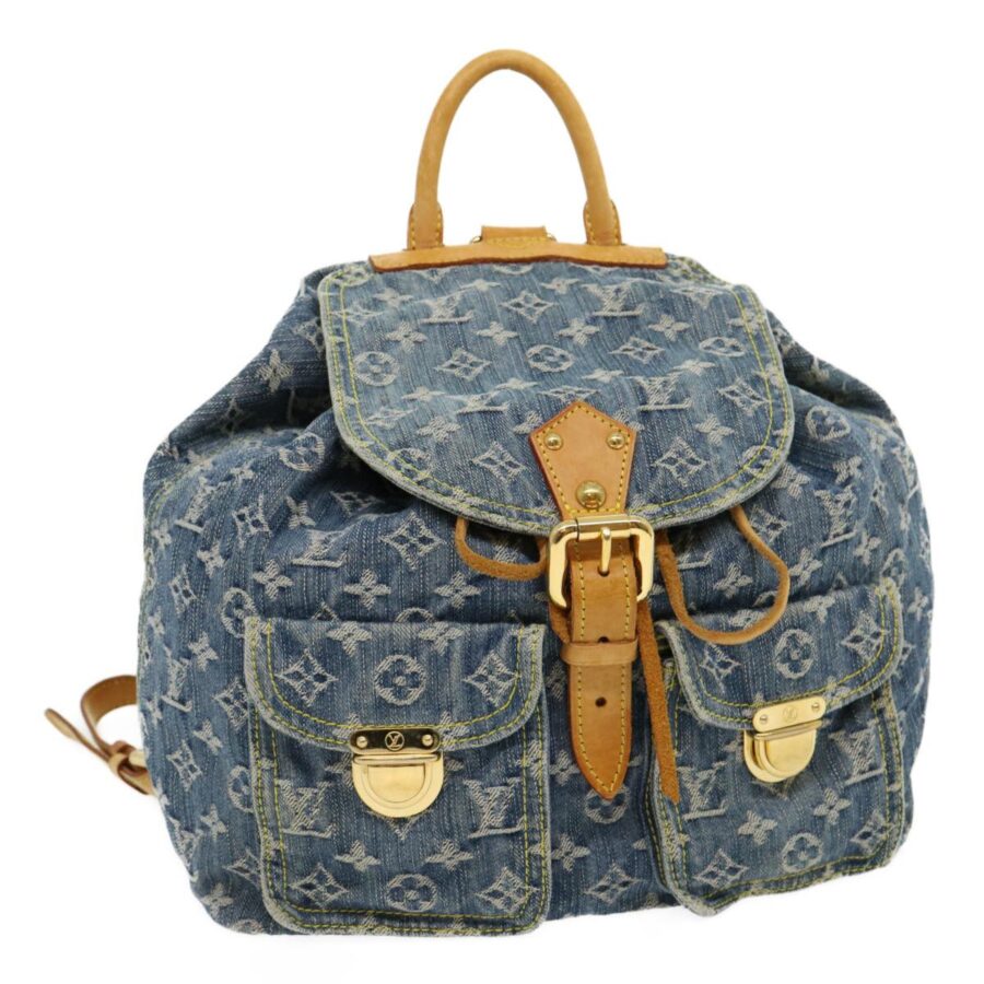 LOUIS VUITTON Monogram Denim Sac A DosGM Backpack Blue LV 30454A | Studio Nafay