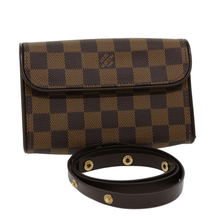 LOUIS VUITTON Damier Ebene Pochette Florentine Waist Bag LV Auth 30752A | Studio Nafay
