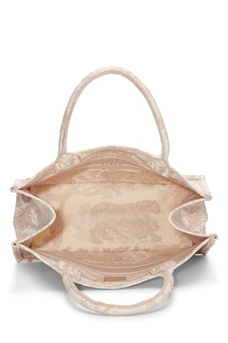 Dior, Pink Embroidered Toile de Jouy Canvas Book Tote Large, Pink | Studio Nafay