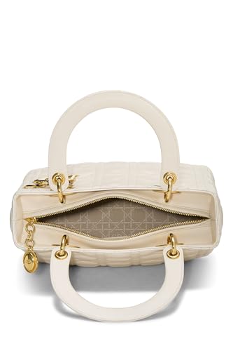 Dior, Cream Cannage Quilted Lambskin Lady Dior Medium, White | Studio Nafay