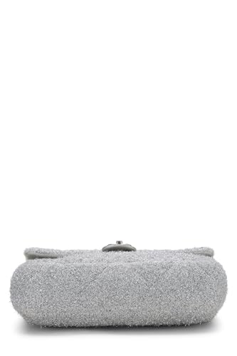 Chl, Silver Knit Pluto Glitter Classic Flap Medium, Silver