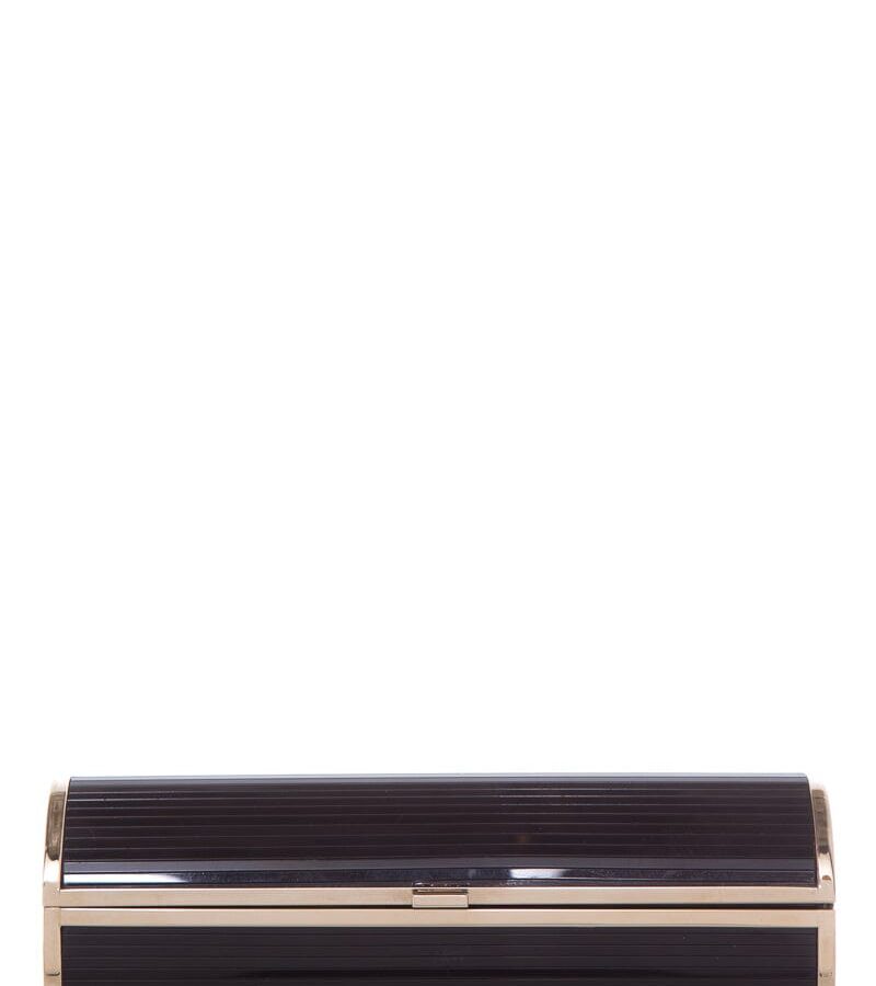 Jimmy Choo Black & Gold Cylinder Clutch | Studio Nafay