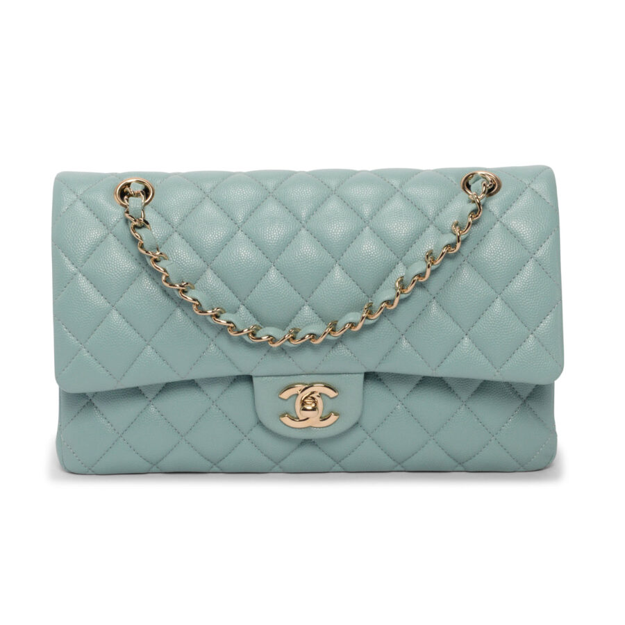 Chanel Tiffany Blue Quilted Caviar Medium Classic Flap Bag | Studio Nafay
