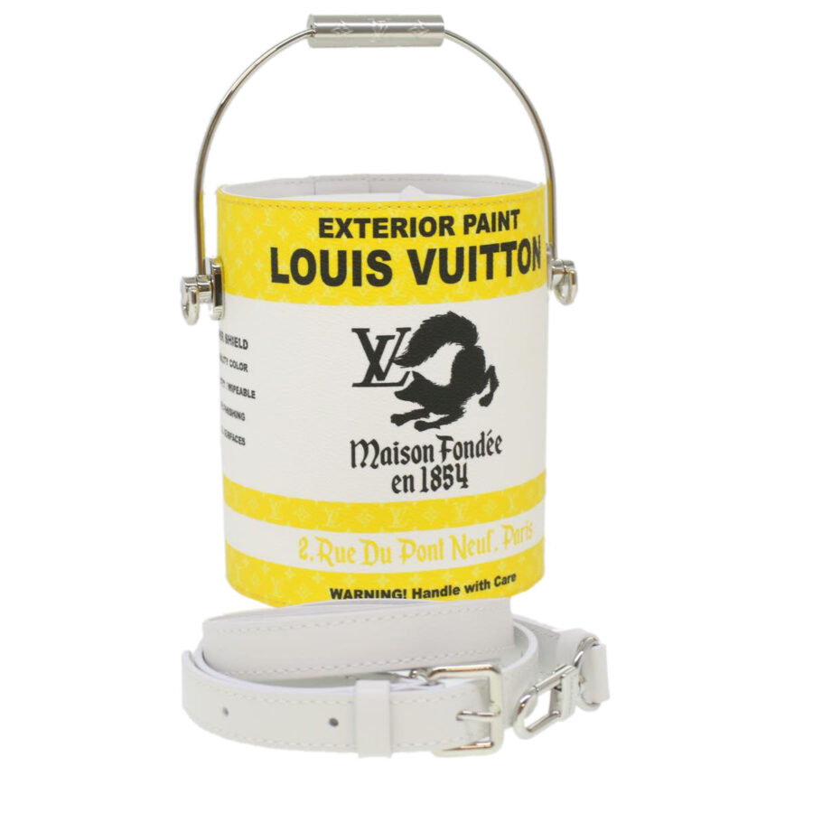 LOUIS VUITTON Monogram Painted Can Hand Bag PVC 2way Yellow Auth 34199A | Studio Nafay