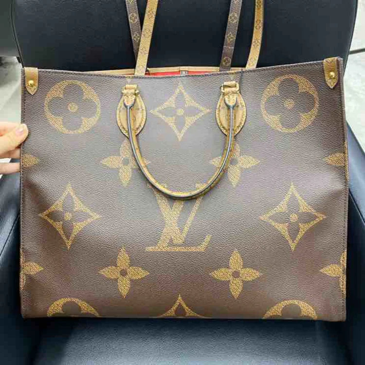 Louis Vuitton Monogram On-the-go GM 2way Handbag, Brown, PVC Coated Canvas | Studio Nafay