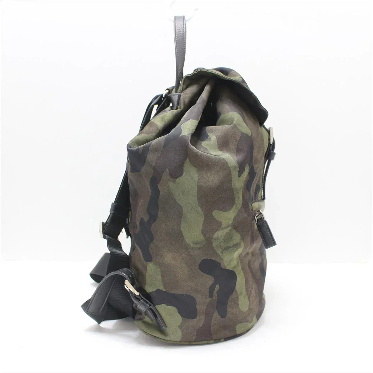 Prada – Backpack Mimetico (khaki) Dark Brown Black Nylon Saffiano L…