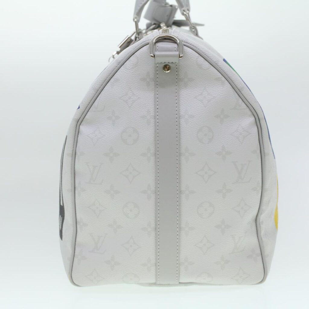 LOUIS VUITTON Monogram Keepall Bandouliere 50 Boston Bag White LV 37882A - Product Image 2