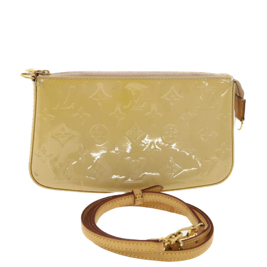 LOUIS VUITTON Monogram Vernis Pochette Accessoires Pouch Beige LV 39973 | Studio Nafay