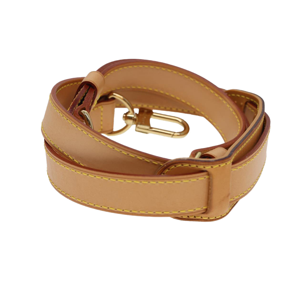 LOUIS VUITTON Shoulder Strap Leather 35.4″”-42.5″” Beige LV 39998