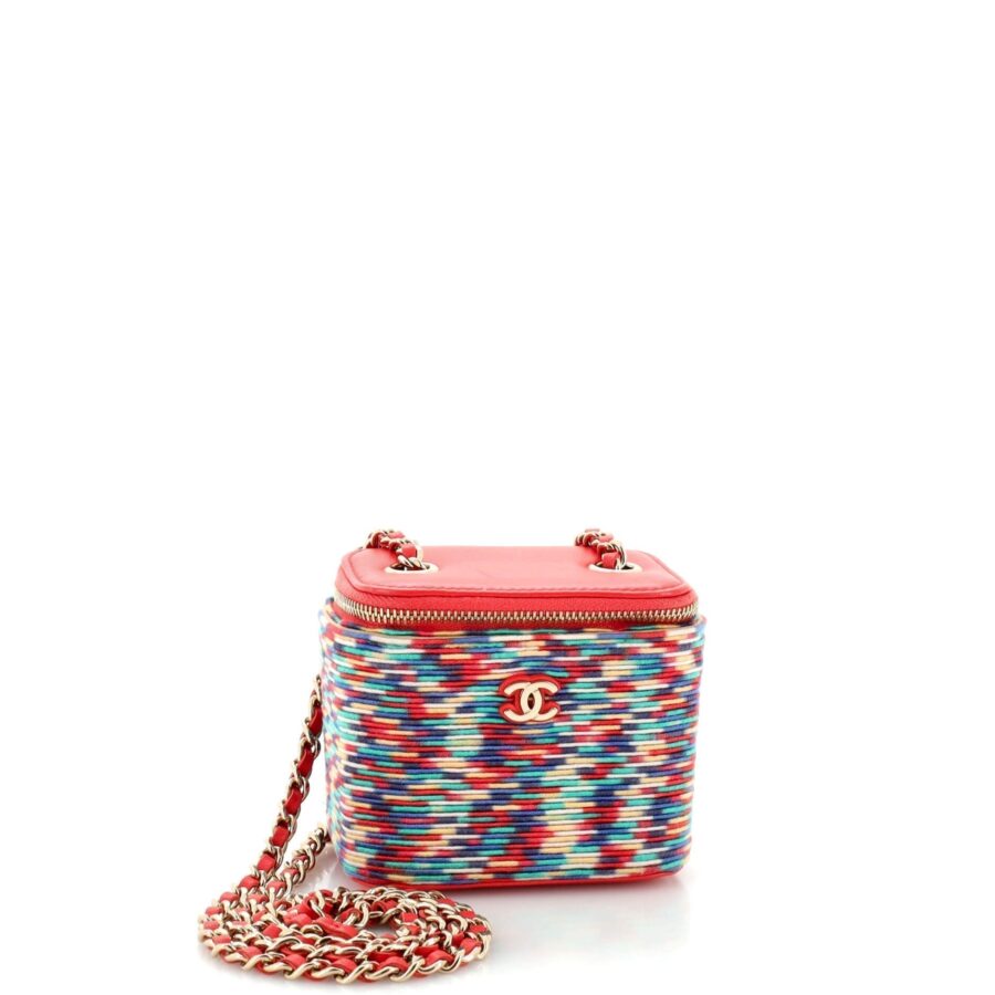 CHANEL Classic Vanity Case with Chain Multicolor Embroidered Thread Mini | Studio Nafay