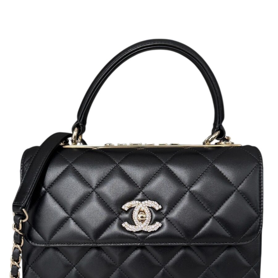 Chanel Black Crystal CC Quilted Small Trendy Bag | Studio Nafay