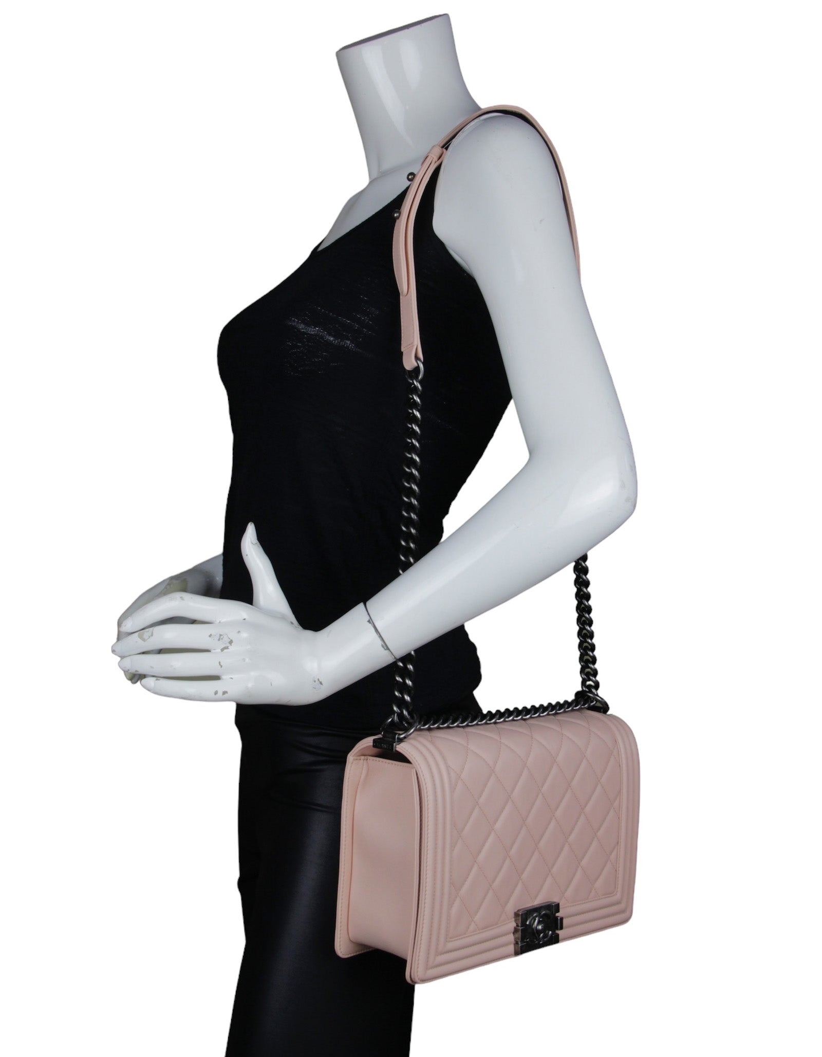 Chanel Pink Lambskin Leather New Medium Boy Bag - Product Image 2