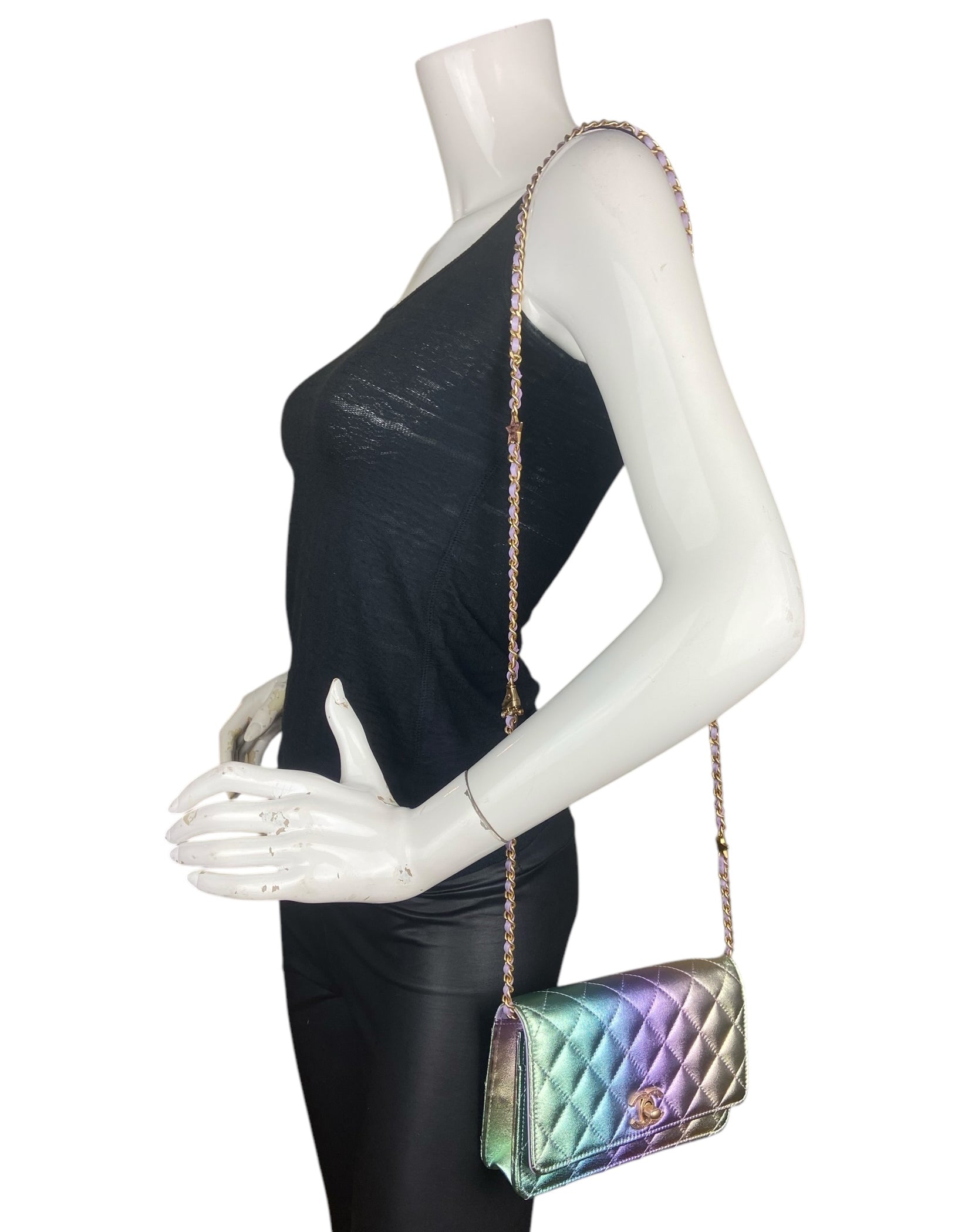 Chanel ’24C Metallic Ombre Leather Wallet On Chain Crossbody