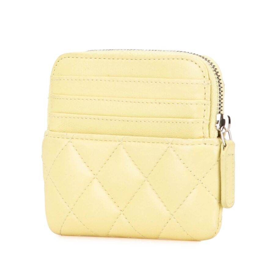 Yellow Chanel CC Quilted Lambskin Zipped Coin Purse | Studio Nafay