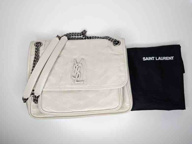 Ysl Niki Shoulder Bag, White Leather, Medium | Studio Nafay