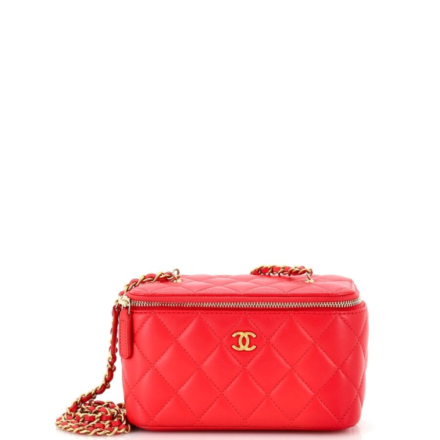 CHANEL Classic Vanity Case with Chain Quilted Lambskin Small | Studio Nafay